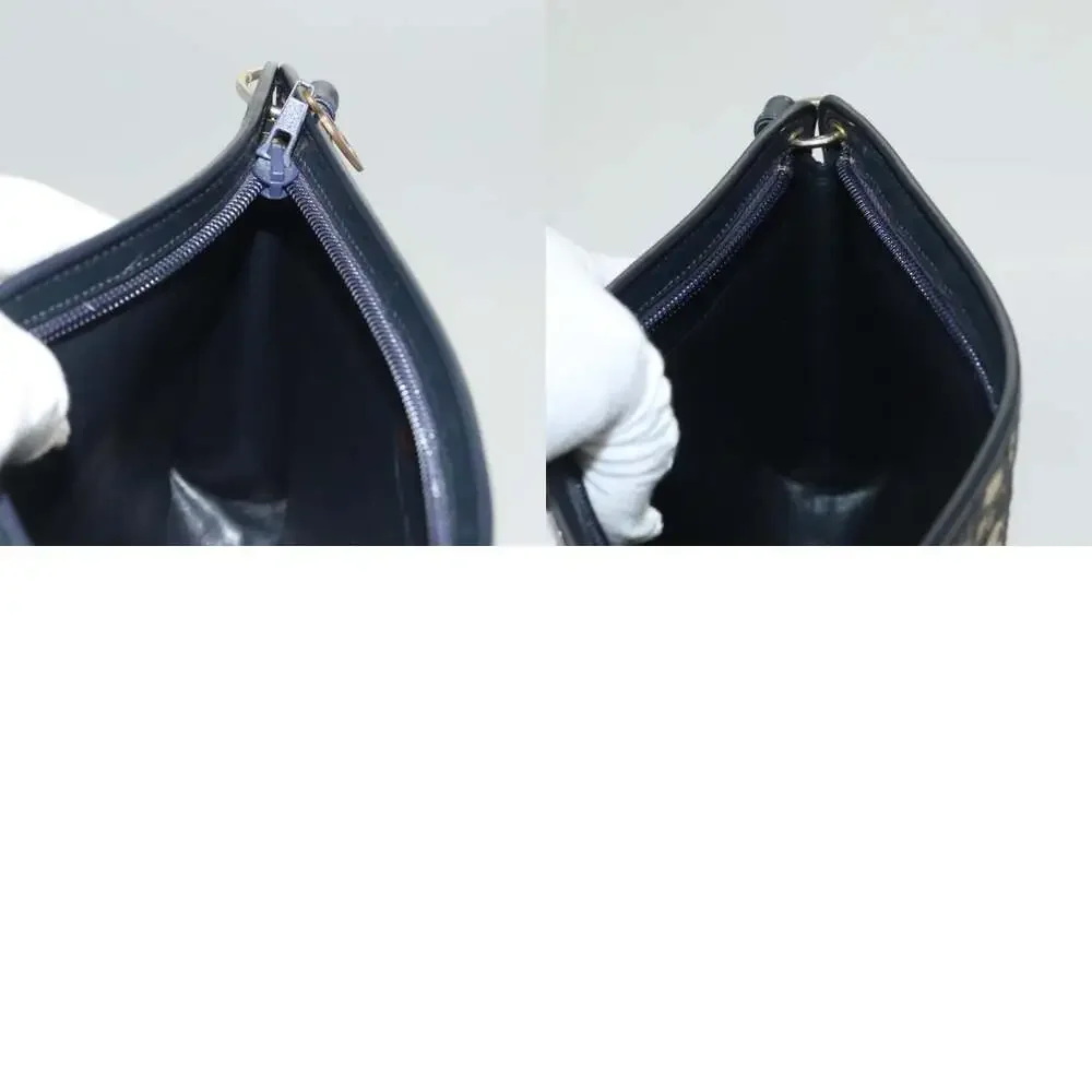 DIOR Trotter Canvas Shoulder Bag Navy Gold - Picture 12 of 12